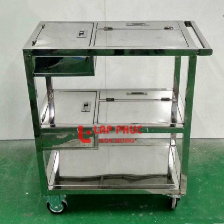 xe đẩy hàng inox 3 tầng